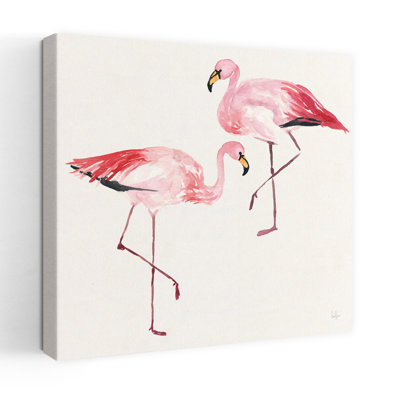 Art tropical avec oiseau tropical et flamant rose