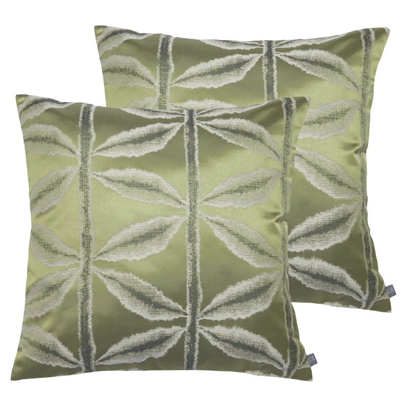 Floral Square Cushion, Olive