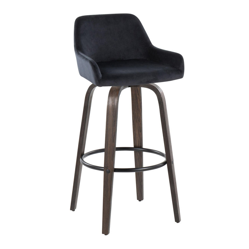 Tabouret de bar 30 po Daniella, Noyer, Noir
