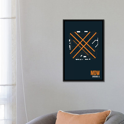 « chicago (midway) », reproduction d’impression sur toile, "aéroport diagram series"