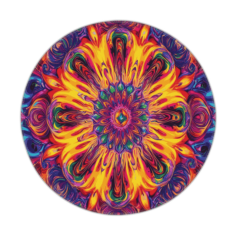 Psyche Wave Indoor And Outdoor Area Rug, Round 5'