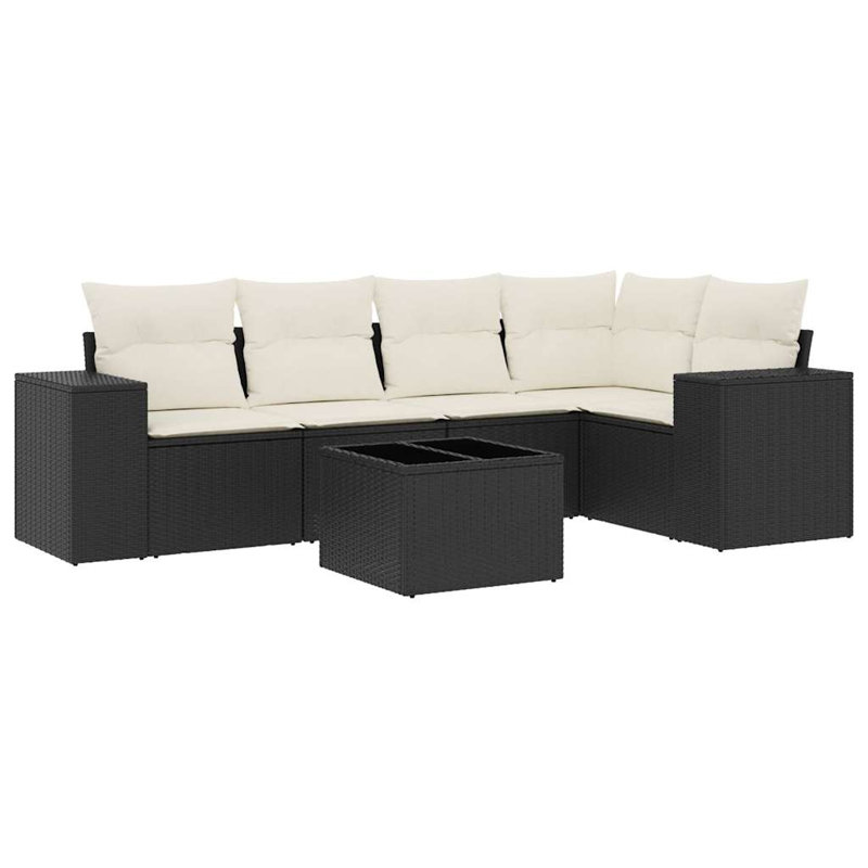 Vidaxl Garden Sofa Set Black, Cream White