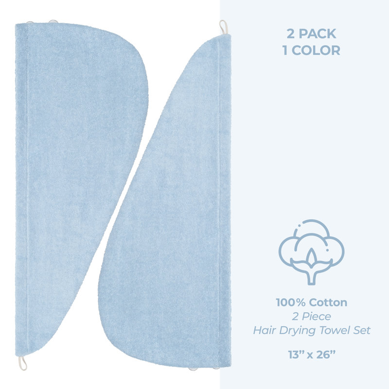 Serviettes 100% coton, longs poils bouclés, Bleu ciel
