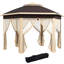 Pavillon de jardin hexagonal escamotable 13,3 pi X, beige. Structure en acier pour patio, cour, jardin, mariage, fête, filet à 6 fermetures à glissière, auvent de pavillon de longue durée, beige. Structure robuste, 2 ventilations, protection
