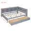 Lit de jour double avec 2 tiroirs, lit de jour avec tablette de rangement et ports de chargement USB, lit de jour-912492989