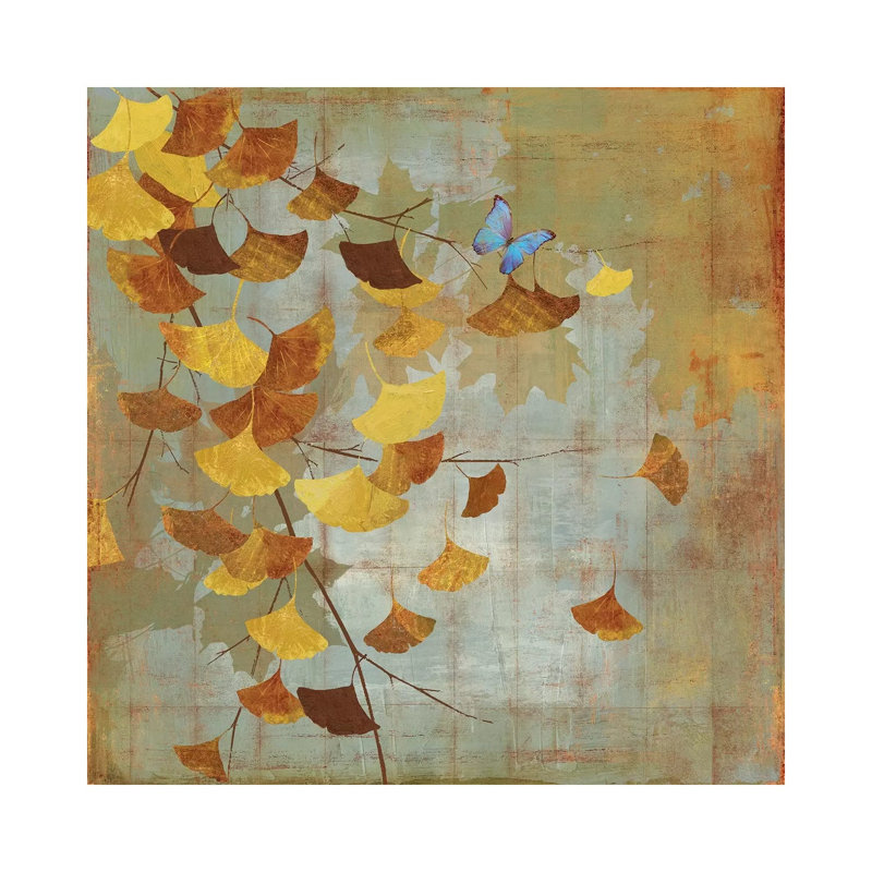 Ginkgo Branch I by Asia Jensen - Wrapped Canvas Painting, 30.48 cm H x 30.48 cm W