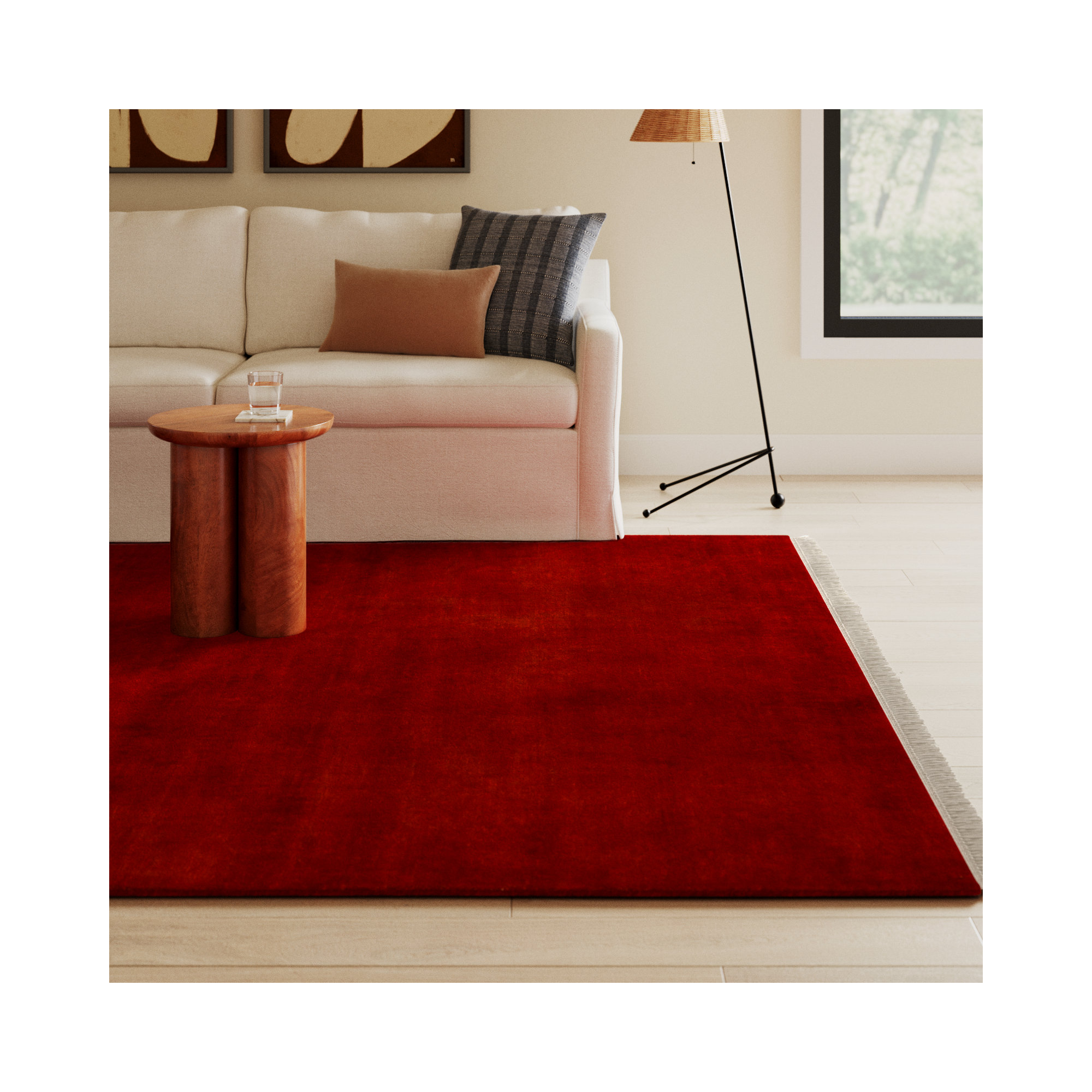 Clio Hand Loomed Wool Red Rug, Rectangle 8' x 10'