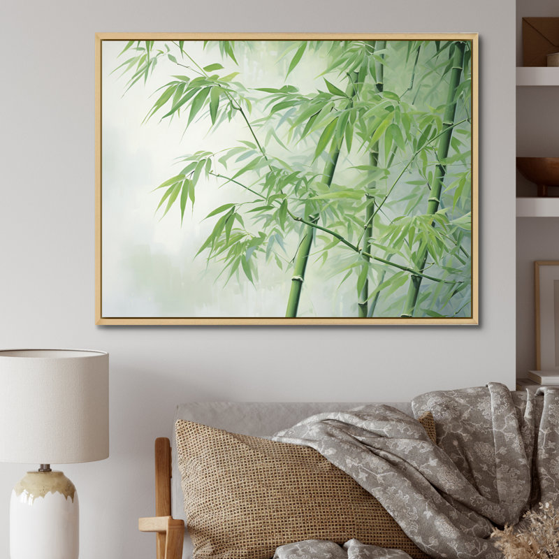 Bamboo Romantic Dream VII, reproduction d'art sur toile, Cadre naturel flottant, H 30 po x l 40 po x P 1,5 po