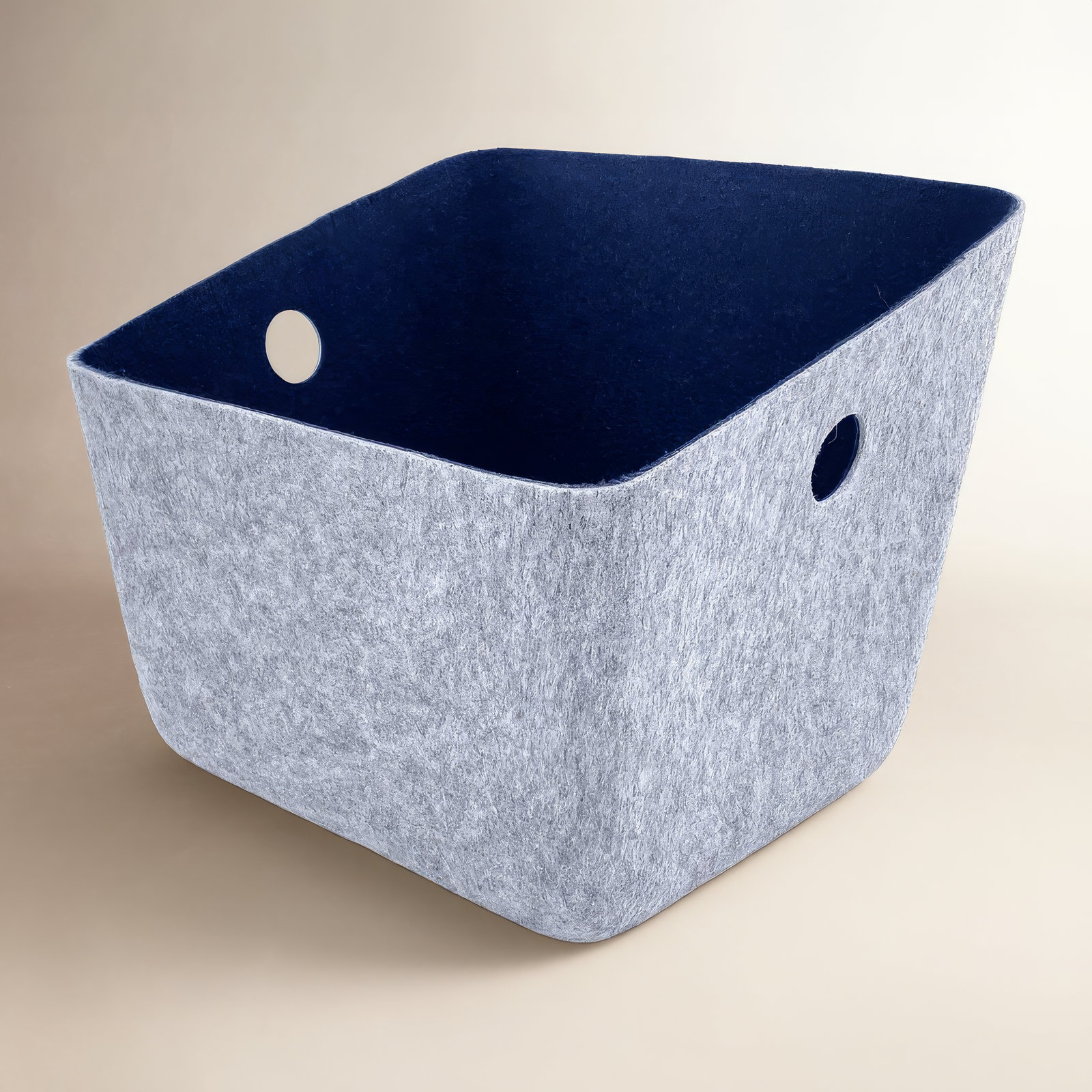 Felt Cube or Bin, Navy, 3