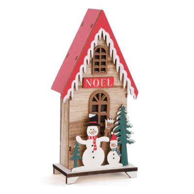 Maison de Noël bonhomme de neige illuminée à DEL Noël