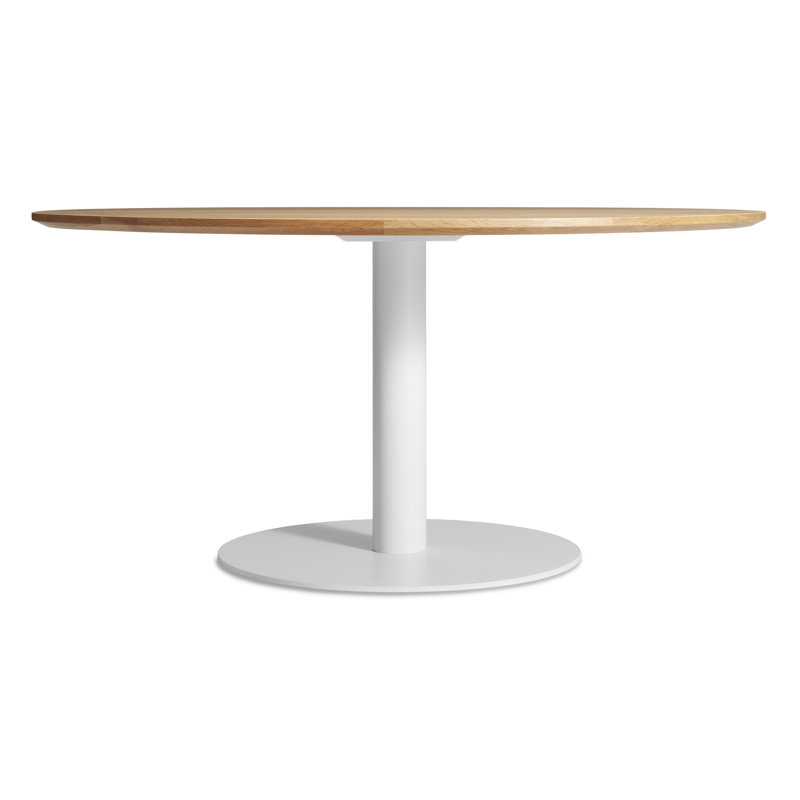 Table de salle à manger Easy Easy, Chêne blanc, H 29 po x l 60 po x L 60 po, Blanc mat