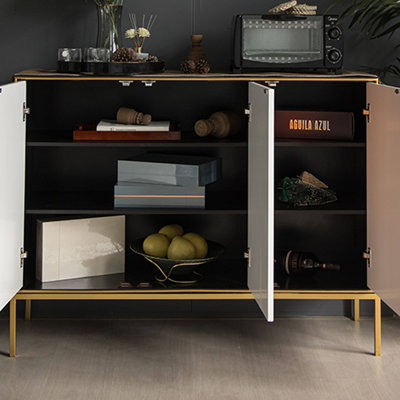 Light Luxury Painted Wooden Rectangular Sideboard