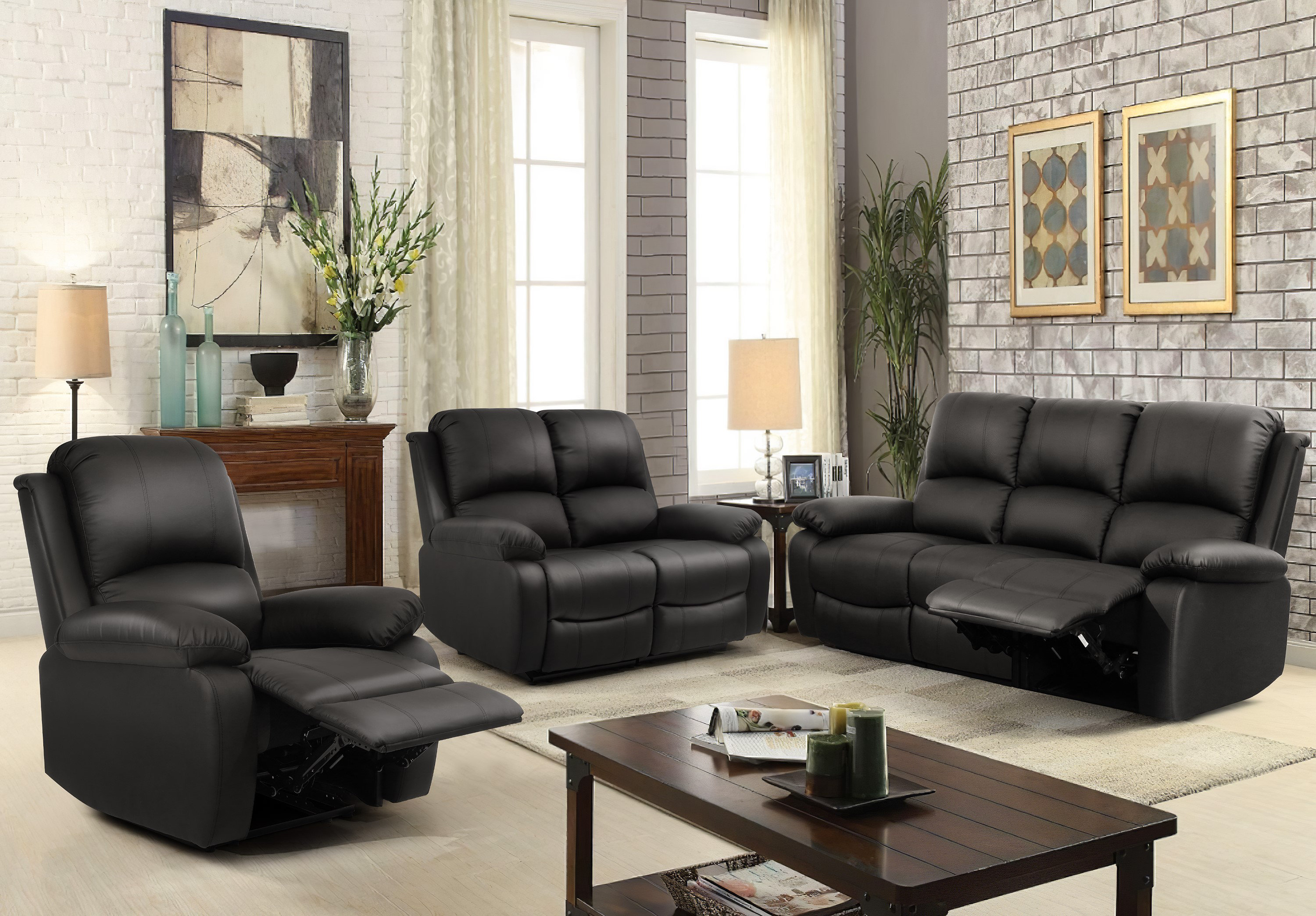 Ebern Designs Mikaal 6 Seater Vegan Leather Sofa & Reviews | Wayfair.ie