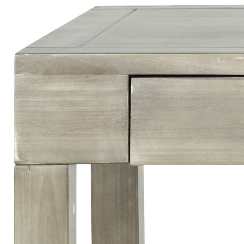 Bureau en bois massif Evangelyne, Gris cendré