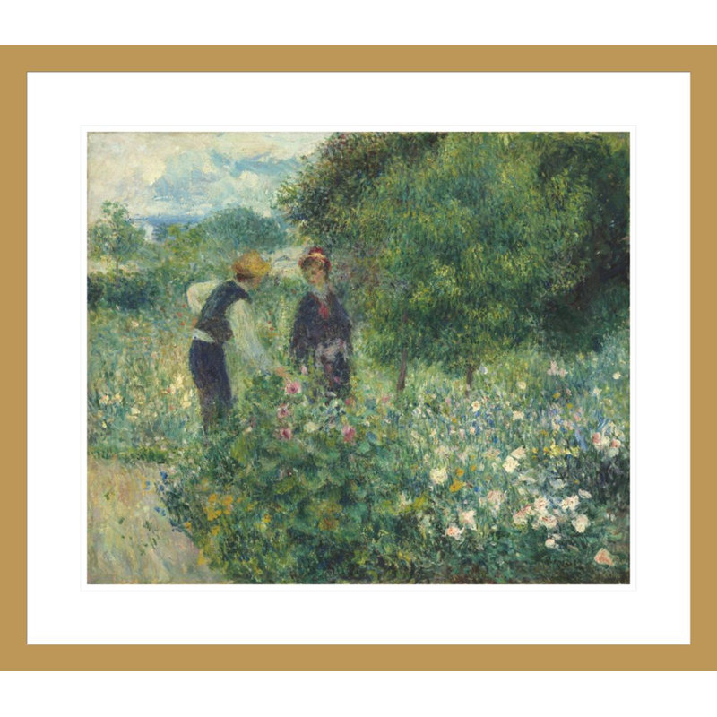 «Cueillette de fleurs» par Pierre-Auguste Renoir - Impression sur toile, H 23,5 po x l 26,89 po