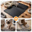 Tapis de litière extra large 90 x 68 cm, en silicone imperméable, pour plusieurs chats, noir.-134581767