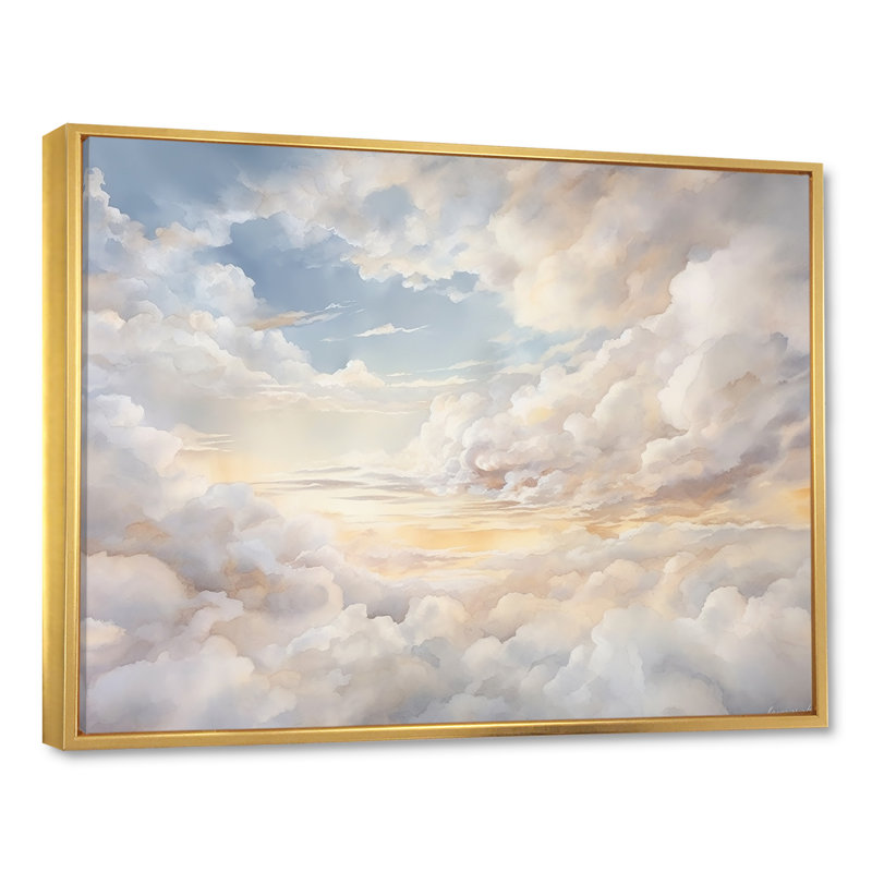 «Clouds Charm In Winter», reproduction sur toile, Cadre flottant doré, H 30 po x l 40 po