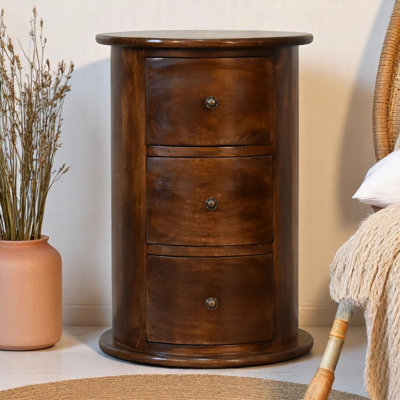 Quevedo Solid Wood 3 - Drawer Round Accent Chest