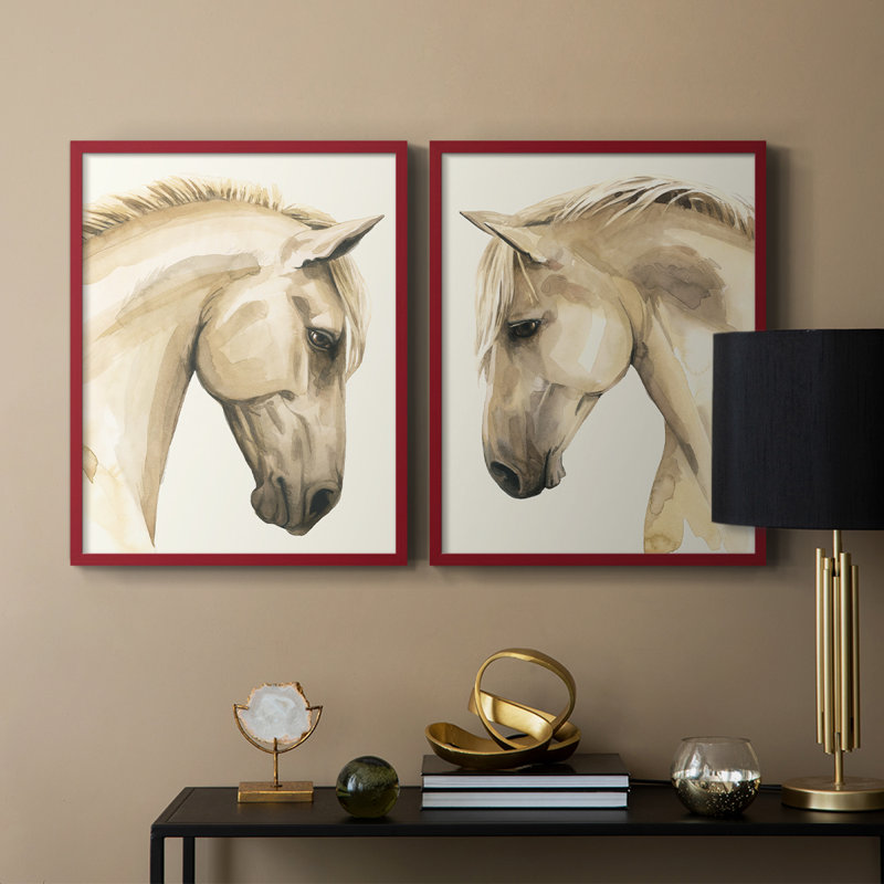 Impression encadrée Golden Palomino I-Premium - prête à être accrochée - aucun clou requis - aucun clou requis, Rouge