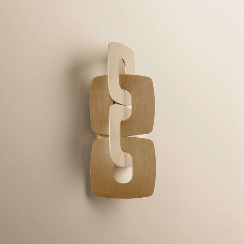 Trentino Wall Sconce in Stria Leaf, Gold