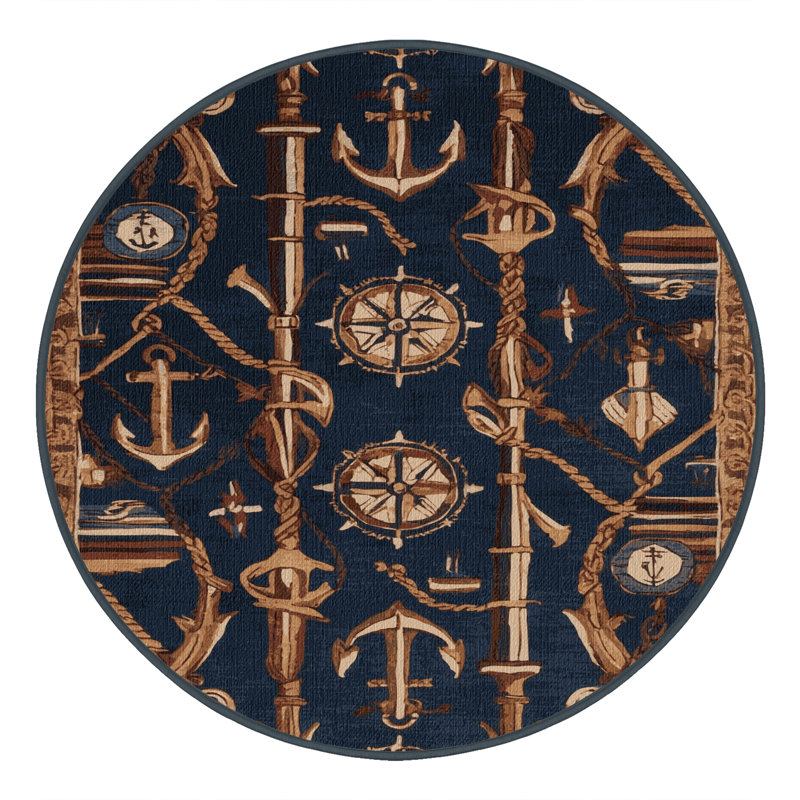 Washable Ship Parts Nautical Area Rug, Rectangle 2' x 3'