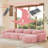 148.8" L-Shaped 4-Seater Sofa with Ottoman-2124375054
