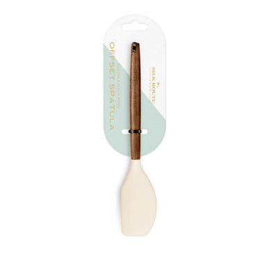 Acacia Wood & Silicone Offset Spatula