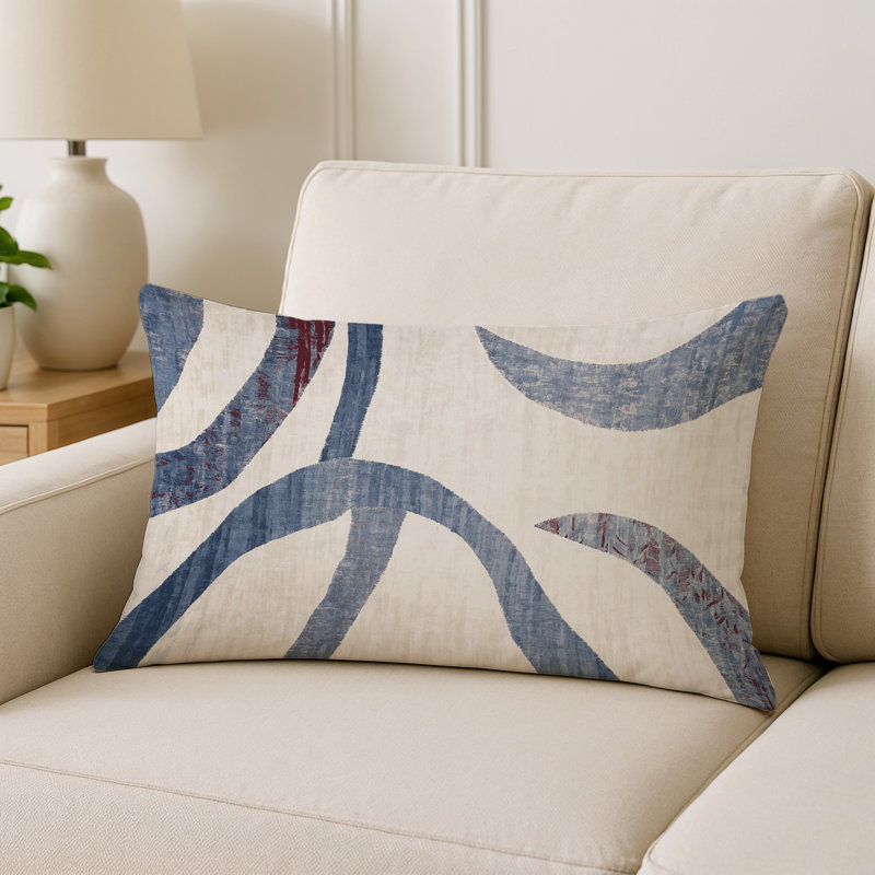 Modern Contemporary Indoor and Outdoor Throw Pillow, Grey Abstract 26, Rectangle 18"H x 25"W