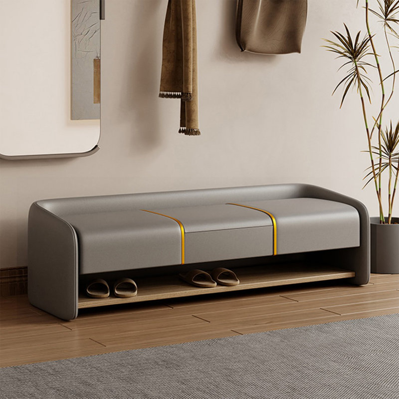 Banc rembourré gris, Gris