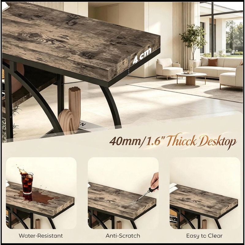 Console élégante avec étagères à plusieurs niveaux, table d'appoint moderne, table d'entrée polyvalente, table de rangement