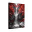 Plantes et fleurs, feuilles rouges, cascade, paysage noir et blanc-1724420343