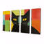 «Minimal Black Cat Portrait», ensemble de 4 pièces d'art mural-1989449325