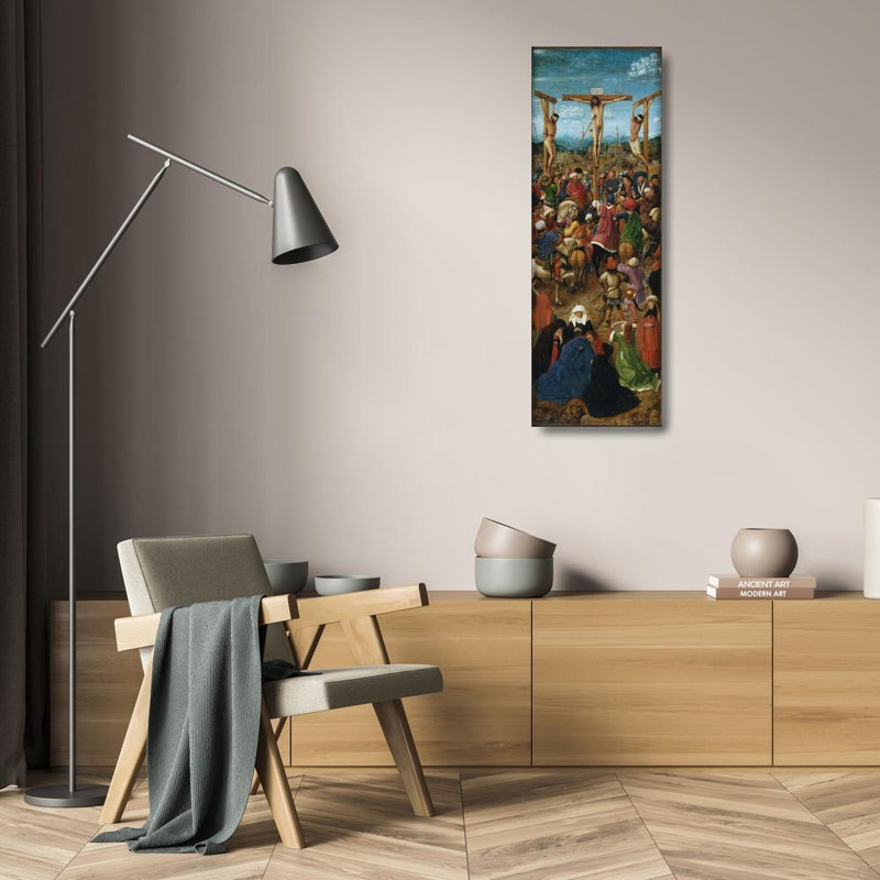 «Van Eyck, Jan», reproduction d'art sur toile tendue: Crucifixion et Jugement dernier, panneau de gauche, H 24 po x l 11 po