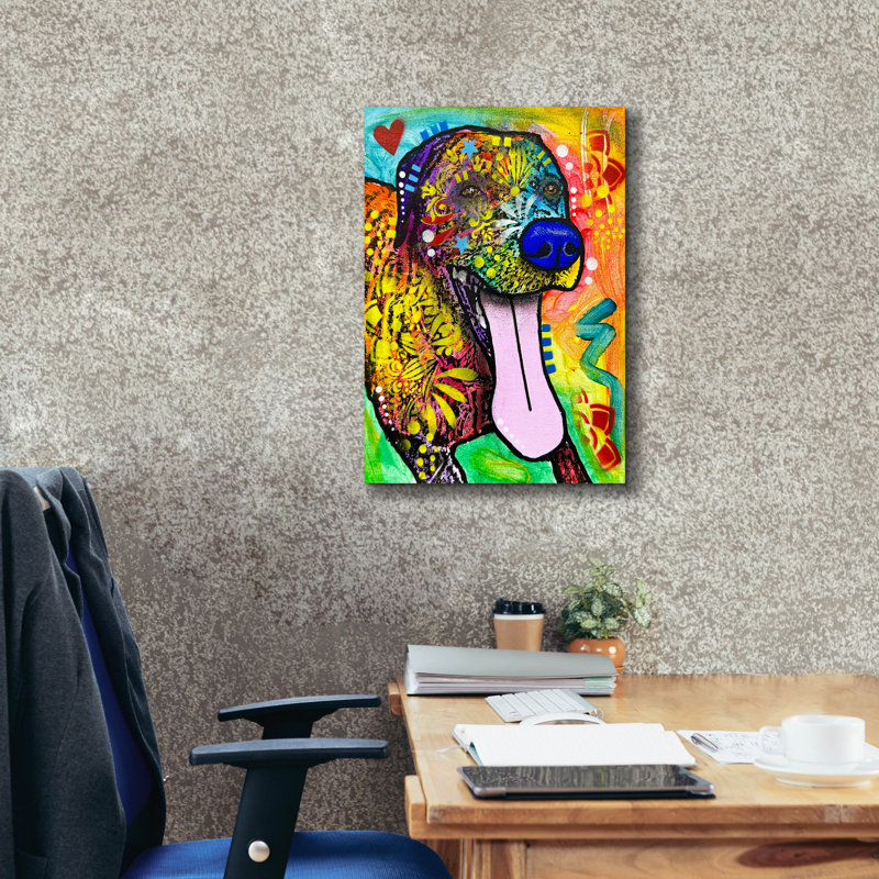 «Big Love Licks» par Dean Russo, art mural sur toile, H 26 po x l 18 po x P 0,75 po