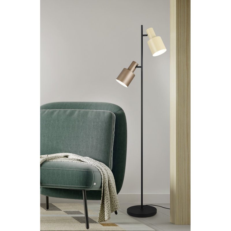 Kenisha 161cm Matte Traditional Floor Lamp, Beige/Brown
