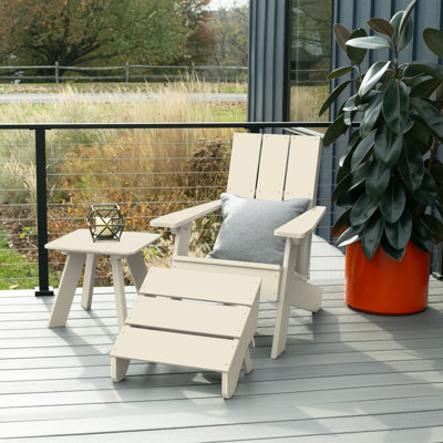 Byrnes Outdoor Adirondack Chair With Table