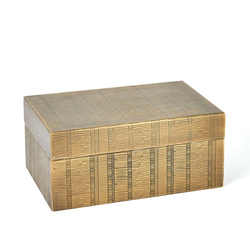 Kokoro Etched Box-Brass, 5" H x 7" W x 11" D