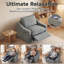 Fauteuil inclinable électrique en tissu avec ports de chargement USB, canapé une place zéro gravité avec accoudoirs inclinés - Gris-486102913-486102970