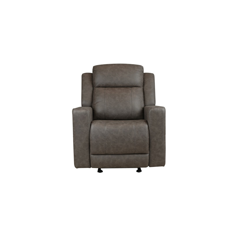 Fauteuil inclinable et oscillant, microfibre polie brune, Brown