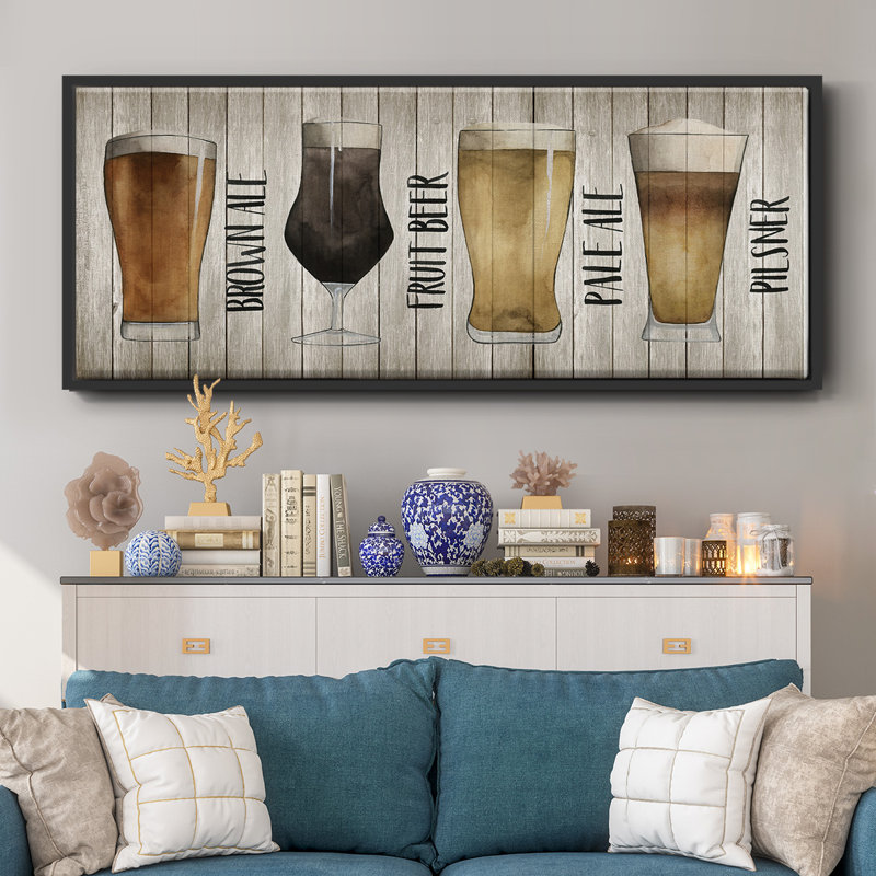 Beer Chart I- Framed Canvas, 24" H x 60" W