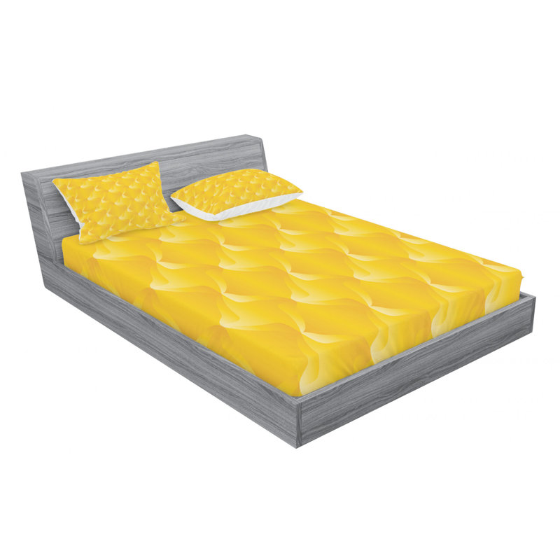 Microfiber Damask Sheet Set, Queen Sheet Set with Fitted Sheet