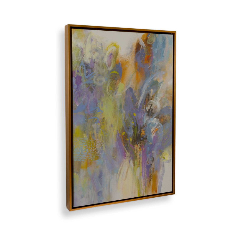 Impression sur ressorts par Janet Itsne, «Floater», reproduction encadrée sans passe-par, H 24 po x l 18 po, Doré