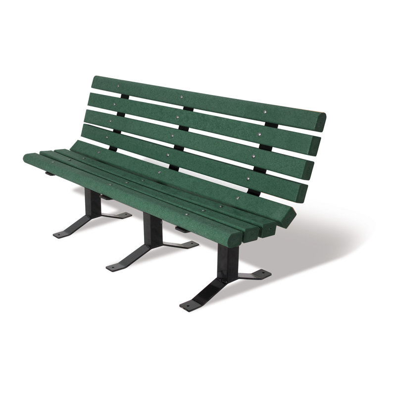 Banc de parc en plastique recyclé Witherspo, 72 po (3 x 4 planches), Brun