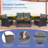 4 Pcs Patio Rattan Furniture Set Glass Table Shelf Sofa Cushion Gray