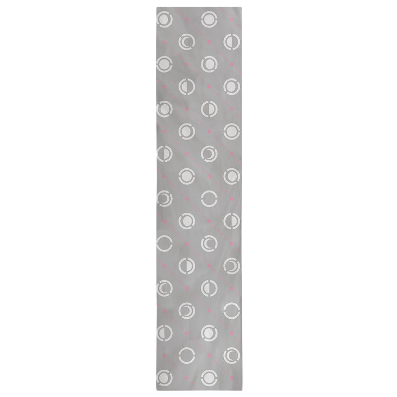Classic Moon Phases Table Runner, 16" x 90", Gray/White/Dark Pink