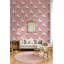 Papier peint licorne amovible rétro rose-627957953
