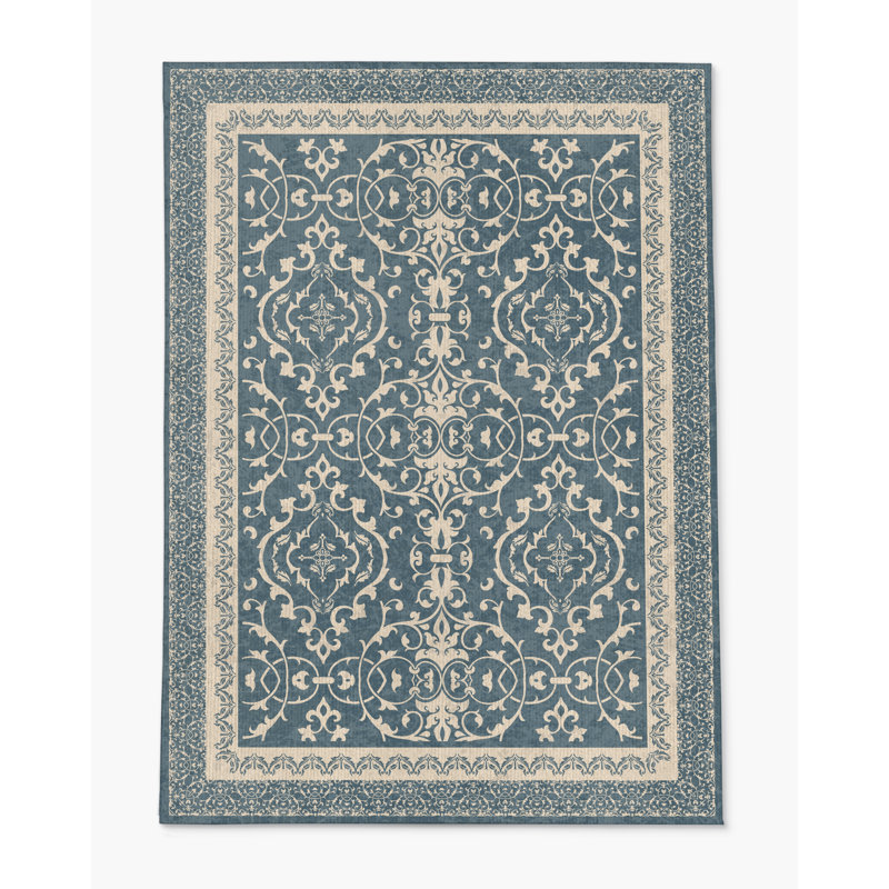 Tapis de chaise rectangulaire à poils courts Rao, L 36 po x L 60 po, Ardoise