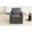 Fauteuil confortable 31,9 po gris - chenille, coussin double, coutures élégantes, revêtement en chenille ergonomique incurvé-1748851736