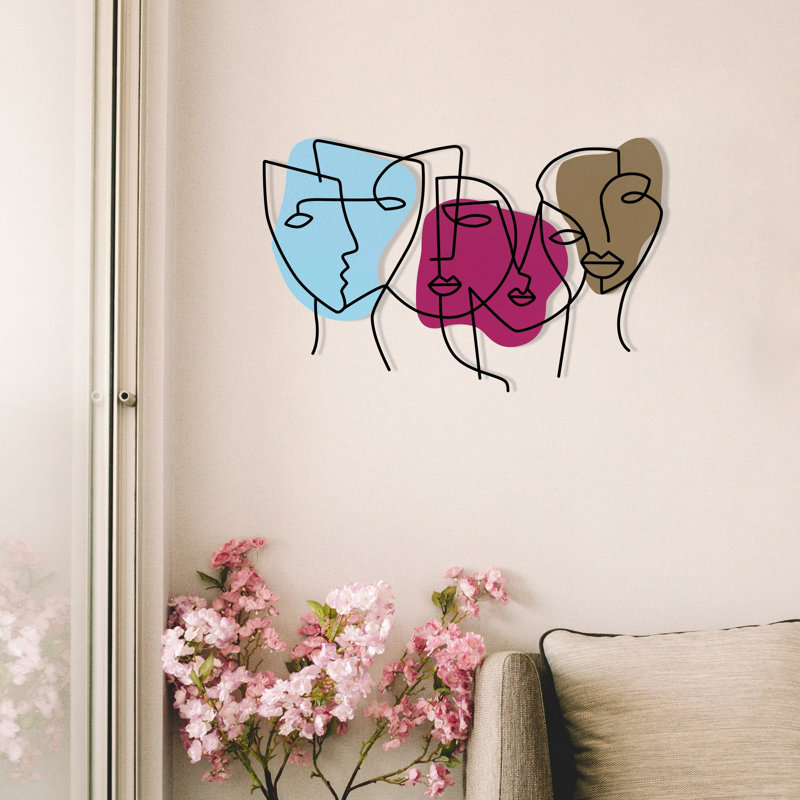Accessoire mural décoratif en métal Nykeemah, noir, 27,2 po x 20,1 po | Fabrication 100% métal, épaisseur: 0,06 po | Support mural facile avec support, parfait pour la décoration intérieure et les intérieurs modernes