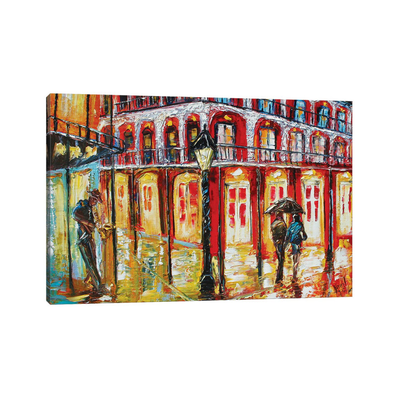 New Orleans French Quarter by Karen Tarlton - Wrapped Canvas Painting, 20.32 cm H x 30.48 cm W